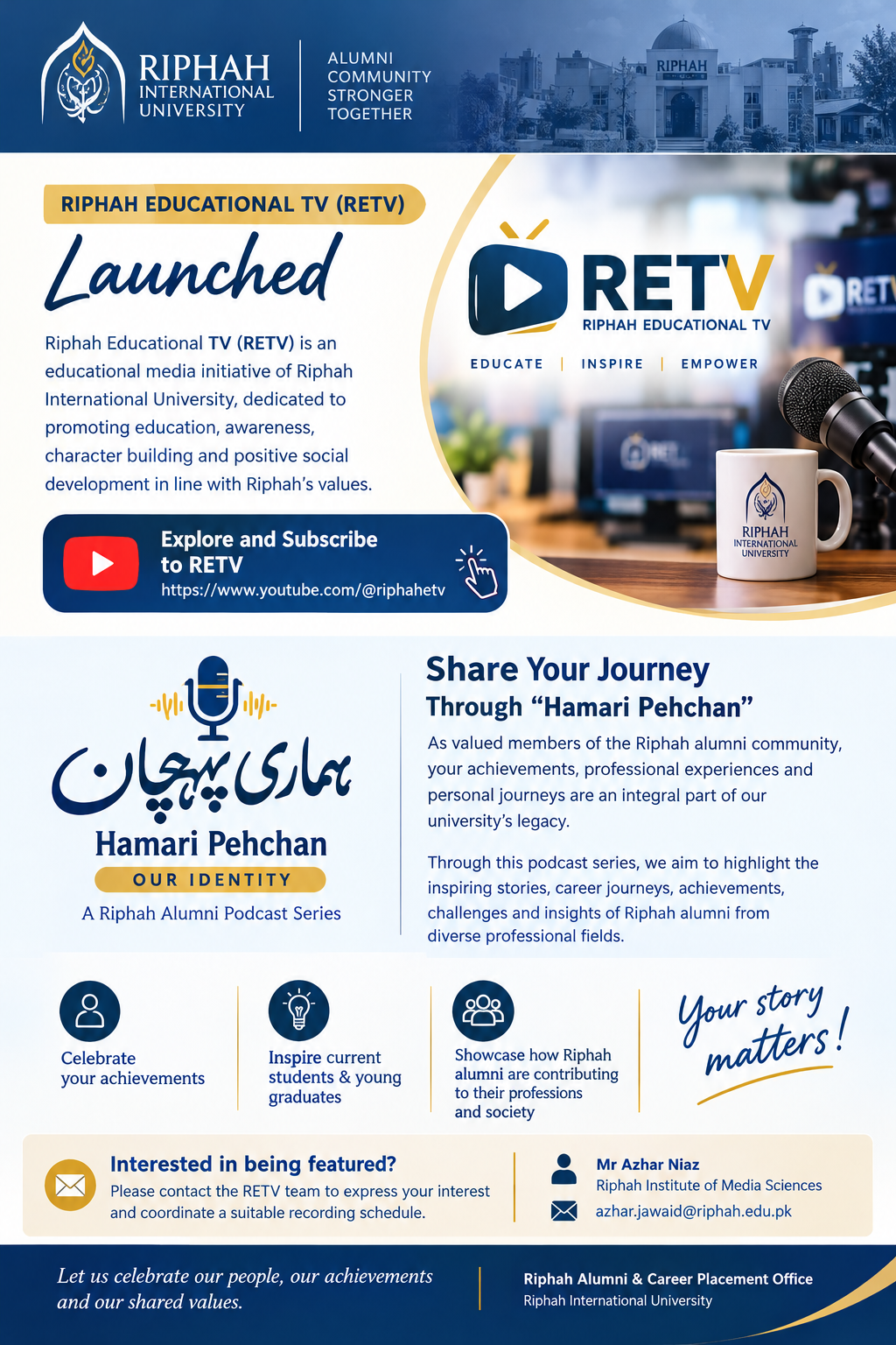 RETV Launch & “Hamari Pehchan” Alumni Podcast Announcement